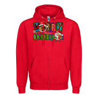 Red merry christmas gnomies Zipper Hoodie - FaDigitalArtStudio