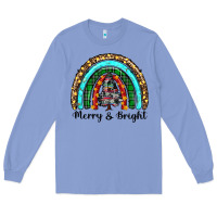 Colony Blue merry and bright rainbow christmas Long Sleeve Tee - RanaPortraitStore