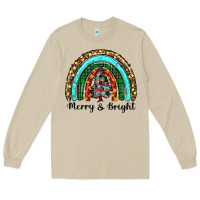 Mushroom merry and bright rainbow christmas Long Sleeve Tee - RanaPortraitStore