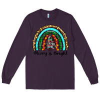 Plum merry and bright rainbow christmas Long Sleeve Tee - RanaPortraitStore