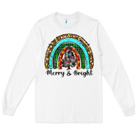 White merry and bright rainbow christmas Long Sleeve Tee - RanaPortraitStore