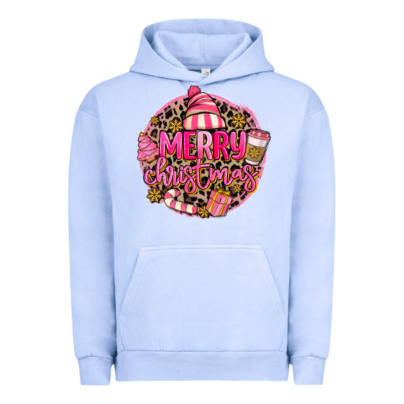 Pink Merry Christmas Urban Hoodie by MaliasSmallBusiness | Teevron