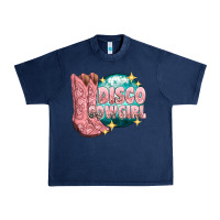 Navy western disco cowgirl Urban Heavy Tee - texasbilliewilder
