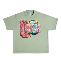 Oil Green western disco cowgirl Urban Heavy Tee - texasbilliewilder