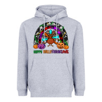 Heather Grey happy hallothanksmas Heavyweight Hoodie - JahusDesignShop