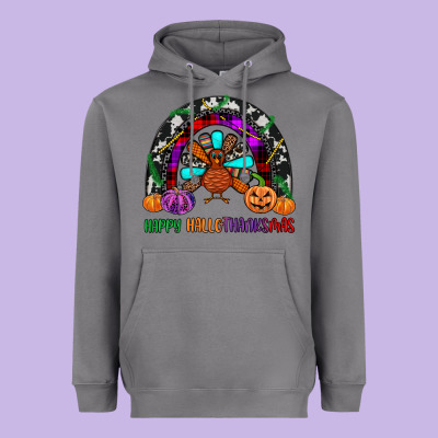 Happy Hallothanksmas Heavyweight Hoodie Designed By Jahusdesignshop