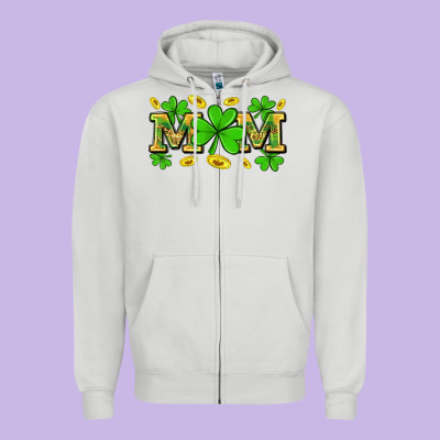 St. Patricks Day Mom Zipper Hoodie Designed By Neo Western
