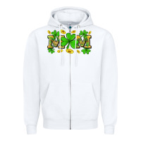 White St. patricks day mom Zipper Hoodie - Neo Western