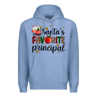 Colony Blue santa's favorite principal Premium Hoodie - AdoDesignShop