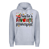 Heather Grey santa's favorite principal Premium Hoodie - AdoDesignShop