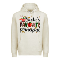 Oatmeal Heather santa's favorite principal Premium Hoodie - AdoDesignShop