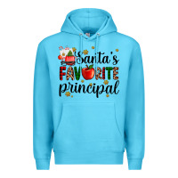 Ocean Blue santa's favorite principal Premium Hoodie - AdoDesignShop