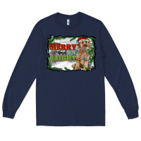 Navy merry and bright cockapoo Long Sleeve Tee - RanaPortraitStore