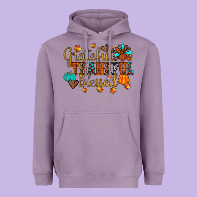 Grateful Thankful Blessed Heavyweight Hoodie Designed By Jahusdesignshop