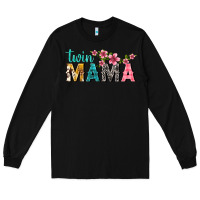 Black twin mama with flowers Long Sleeve Tee - texasbilliewilder