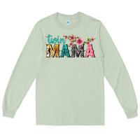 Matcha twin mama with flowers Long Sleeve Tee - texasbilliewilder