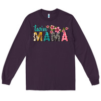 Plum twin mama with flowers Long Sleeve Tee - texasbilliewilder