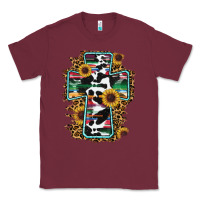 Burgundy western cross Classic Tee - RanaPortraitStore