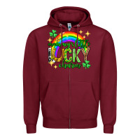 Burgundy St. Patrick's Day Mommy's little lucky charm Zipper Hoodie - Neo Western