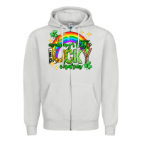 Dove Grey St. Patrick's Day Mommy's little lucky charm Zipper Hoodie - Neo Western