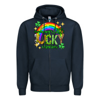 Navy St. Patrick's Day Mommy's little lucky charm Zipper Hoodie - Neo Western
