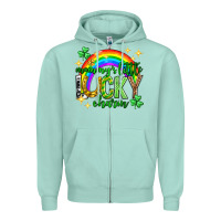 Seafoam St. Patrick's Day Mommy's little lucky charm Zipper Hoodie - Neo Western