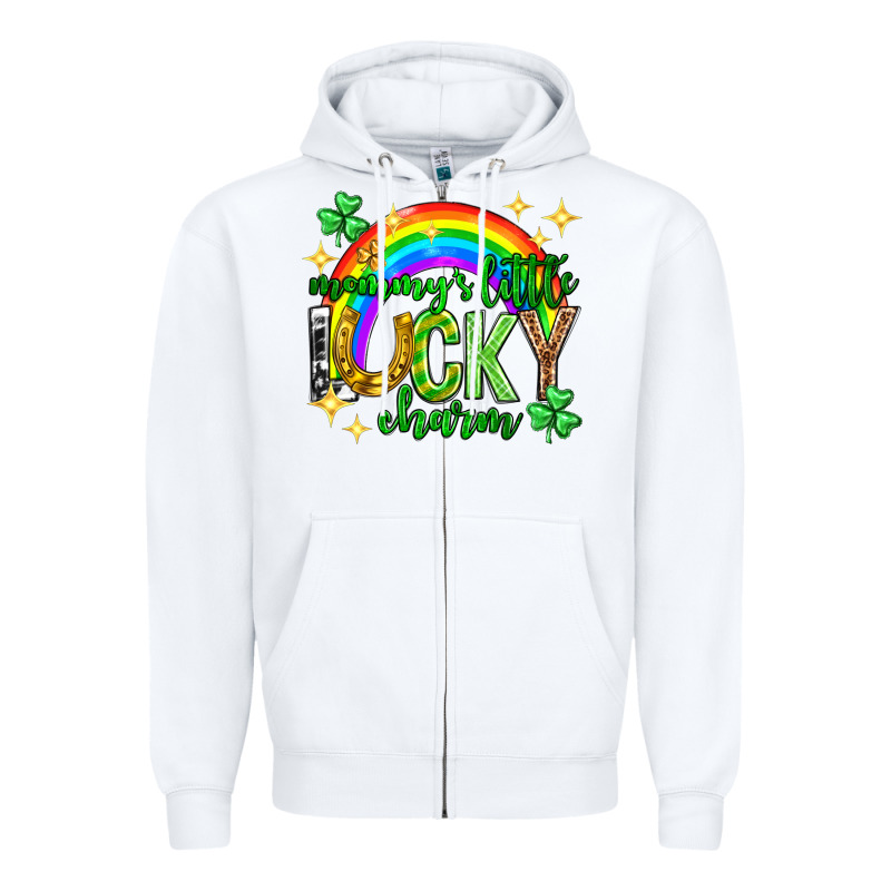 St. Patrick's Day Mommy's Little Lucky Charm Zipper Hoodie by Neo Western | Teevron