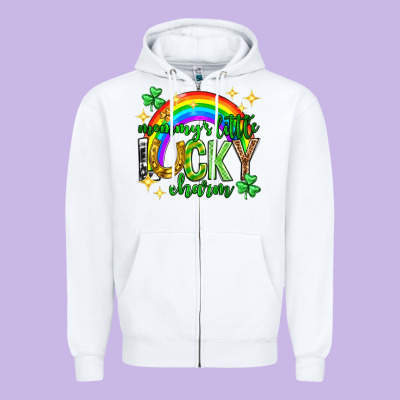 St. Patrick's Day Mommy's Little Lucky Charm Zipper Hoodie Designed By Neo Western