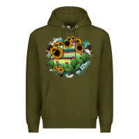 Army Green Aguascalientes State Of Mexico Map Premium Hoodie - RanaPortraitStore