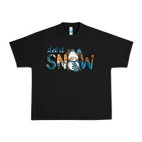 Black Let It Snow Snowman Urban Heavy Tee - RanaPortraitStore