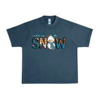 Midnight Navy Let It Snow Snowman Urban Heavy Tee - RanaPortraitStore