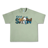 Oil Green Let It Snow Snowman Urban Heavy Tee - RanaPortraitStore