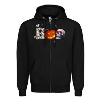 Black boo Zipper Hoodie - CowhideDigitalArt