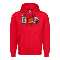 Red boo Zipper Hoodie - CowhideDigitalArt