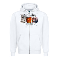 White boo Zipper Hoodie - CowhideDigitalArt