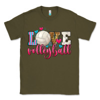 Army Green love volleyball Classic Tee - Zillion Design Studio