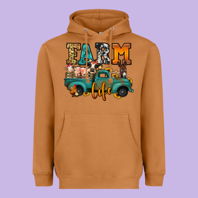 Farm Life Farm Animals Truck Heavyweight Hoodie Designed By Jasminsmagicworld