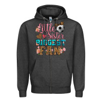 Charcoal Heather little sister biggest fan soccer Zipper Hoodie - HRA Design Shop