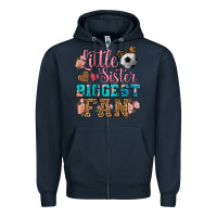 Navy little sister biggest fan soccer Zipper Hoodie - HRA Design Shop