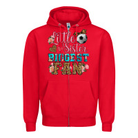 Red little sister biggest fan soccer Zipper Hoodie - HRA Design Shop