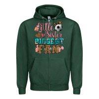 Sports Green little sister biggest fan soccer Zipper Hoodie - HRA Design Shop