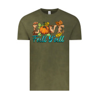 Vintage Olive love fall y'all Vintage Tee - BarkalooDesign
