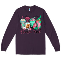 Plum nurse fuel coffee cups Long Sleeve Tee - Zillion Design Studio