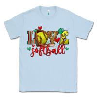 Dusty Blue love softball Classic Tee - Zillion Design Studio