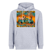 Heather Grey farm animals truck Heavyweight Hoodie - Jasminsmagicworld