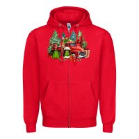 Red merry christmas truck afro gnomies Zipper Hoodie - FaDigitalArtStudio