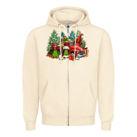 Sandshell merry christmas truck afro gnomies Zipper Hoodie - FaDigitalArtStudio