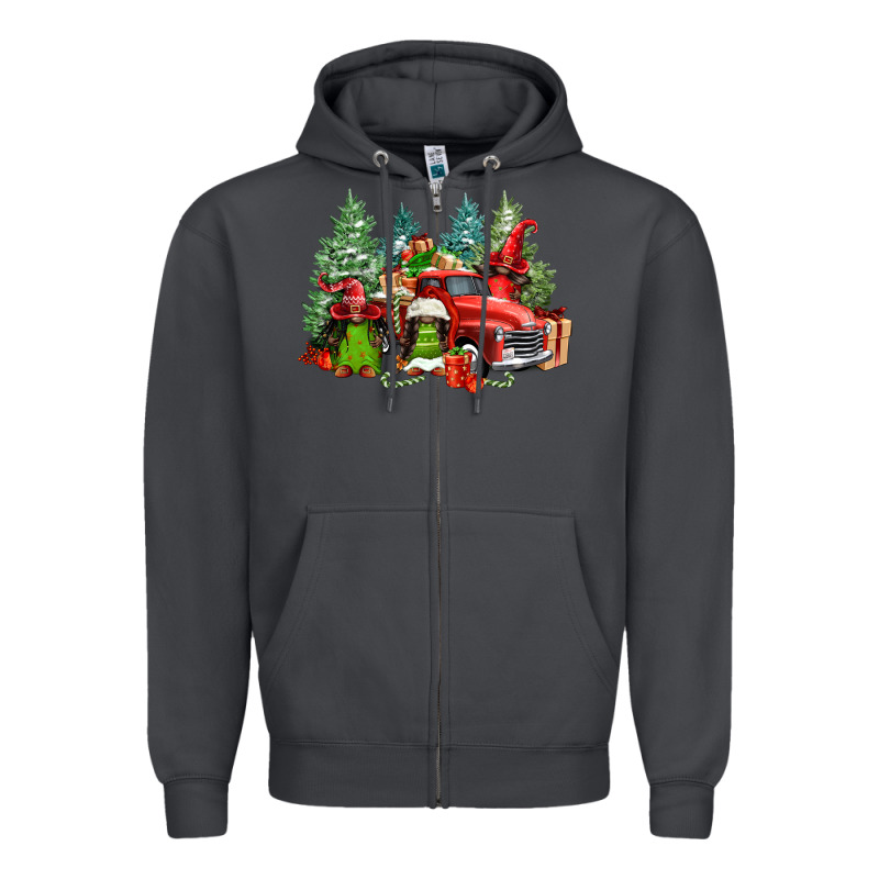 Merry Christmas Truck Afro Gnomies Zipper Hoodie by FaDigitalArtStudio | Teevron