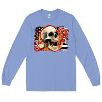 Colony Blue firefighter skull Long Sleeve Tee - AdoDesignShop
