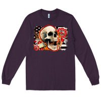 Plum firefighter skull Long Sleeve Tee - AdoDesignShop